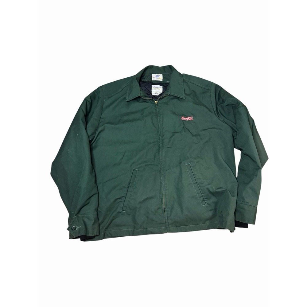 Vintage Coca Cola Jacket XL Riverside Masterliner Flexbac Green Bomber Jacket